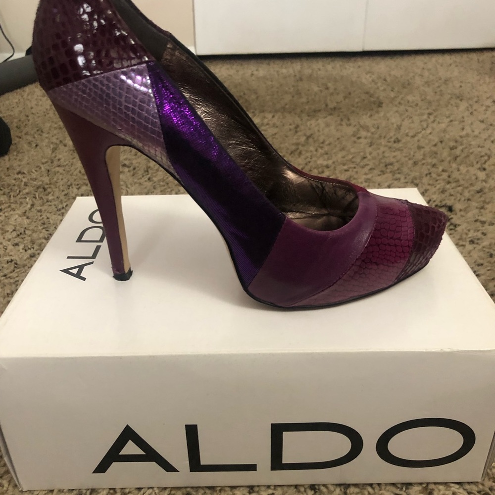 Sexy, Multicolored Patchwork Pattern Aldo Heels - image 4